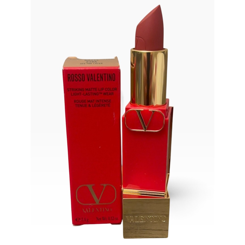 Valentino Rosso Valentino Matte Lipstick 218A See You Later Red 0.12oz NEW